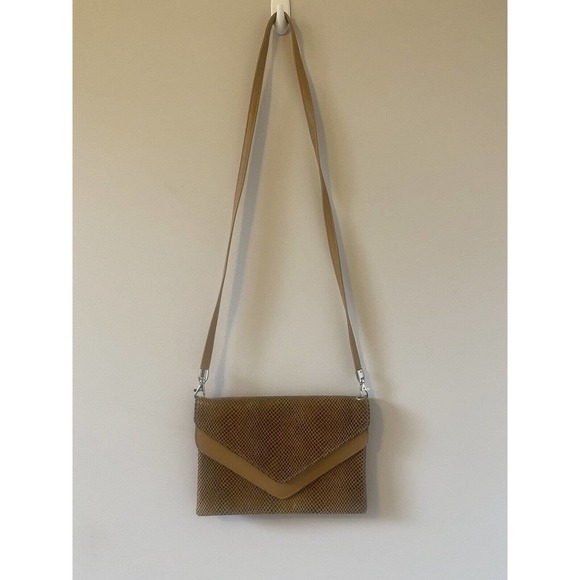 Due Fratelli Purse Genuine Leather Crossbody Bag Tan Brown Stylish Fun - Picture 9 of 11